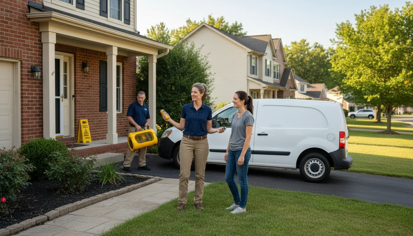 Residential water damage restoration in Henderson, IL